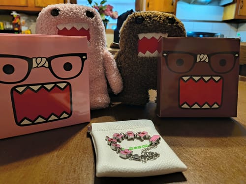 Customer photo review of Pink Domo Bracelet (Domo x Unjust Jewelry)