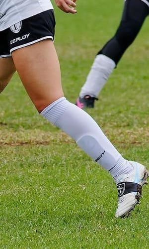 Customer photo review of Deploy Performance Football Socks - White