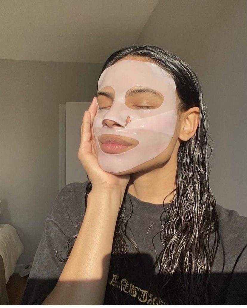 Customer photo review of Korean Glass Skin Collagen Overnight Face Mask