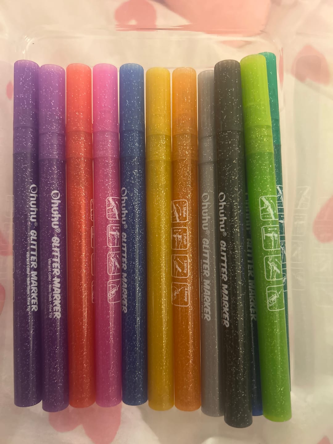 Customer photo review of Ohuhu - Set 12 Marcadores Glitter Marker