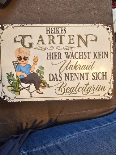 Customer photo review of Personalisiertes Gartenschild mit Namen Anpassbar