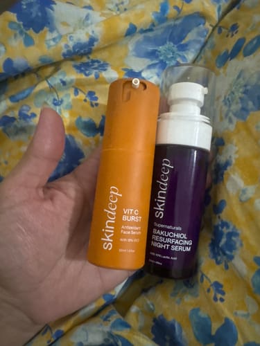 Customer photo review of BAKUCHIOL RESURFACING NIGHT SERUM - with 10% Lactic Acid