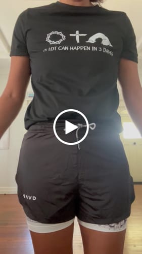 Customer video review of Joshua 1:9 'Courageous Roar' Women's Performance Shorts