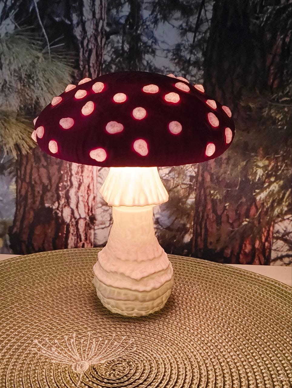 Customer photo review of Amanita Pilzlampe – Magische Tischlampe in Fliegenpilz-Design für dein Zuhause