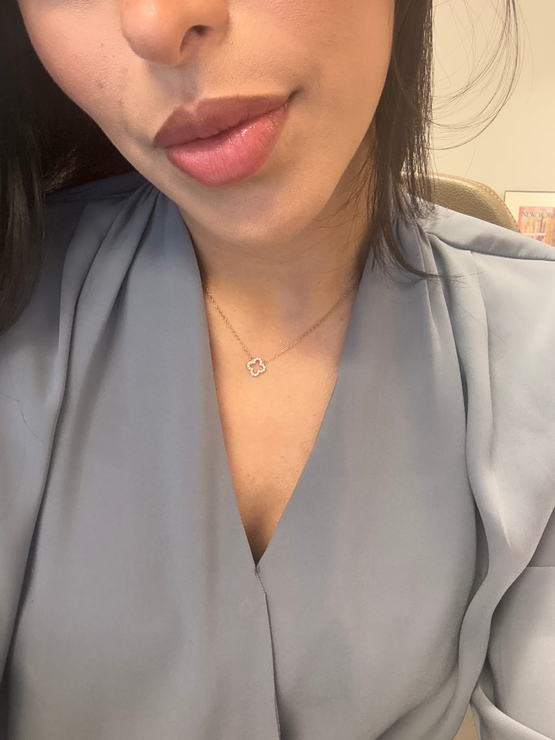 Customer photo review of Pavé Clover Pendant Necklace