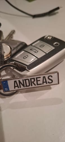 Customer photo review of Kennzeichen Schlüsselanhänger Mini Nummernschild Metall
