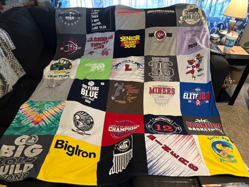 Customer photo review of Classic T-Shirt Blanket