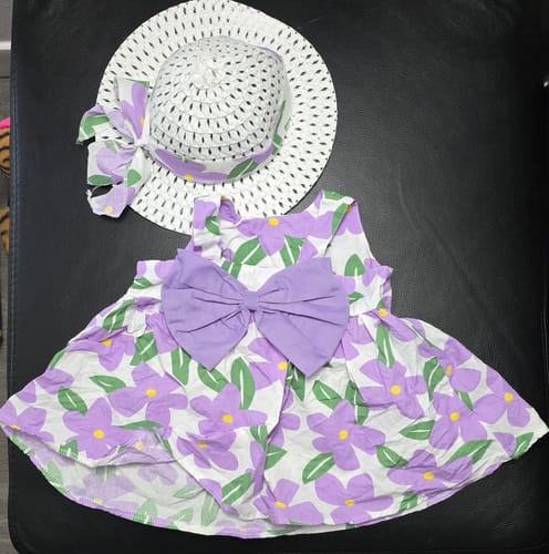 Customer photo review of Baby Girl Cute Print Bow Flower Girl Dress Birthday Party Dress