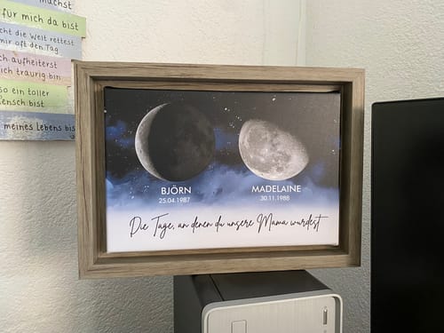 Customer photo review of Personalisierte Leinwand "Die Tage, an denen ihr unsere Eltern wurdet"