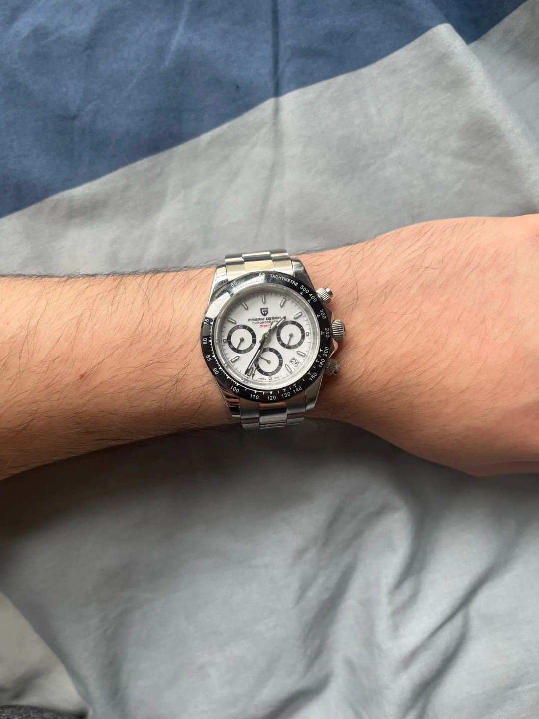 Customer photo review of Stainless Steel Chronograph Watch 40mm Sapphire — White | KIMLUD