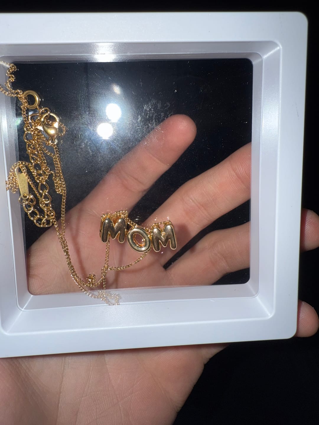 Customer photo review of Bubble Name Necklace