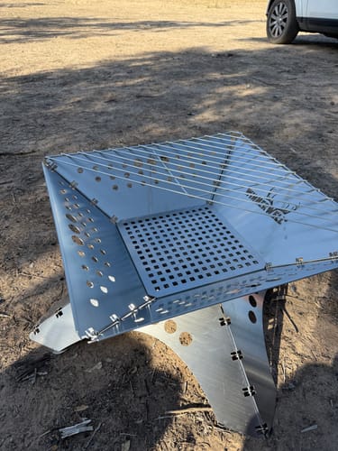 Customer photo review of Winnerwell Collapsable Flat Camping Fire Pit XL