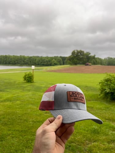 Customer photo review of Leather Patch Printed Mesh-Back Trucker Hat - Richardson 112PM