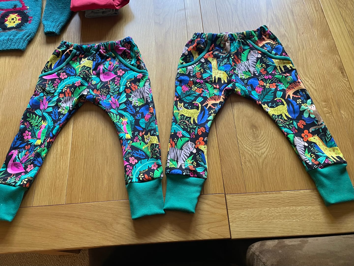 Customer photo review of Animal Jungle on Black French Terry Fabric