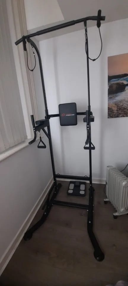 Customer photo review of Alloy Steel Power Tower Dip Station Multi Function With Adjustable Height And Stable Base — Black | KIMLUD