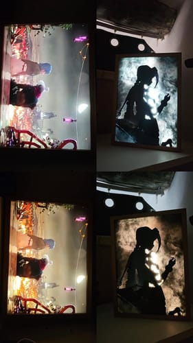 Customer photo review of Arcane Jinx & Ekko Parallel Timeline Anime LED Light Painting Box Photo Frame Wall Art