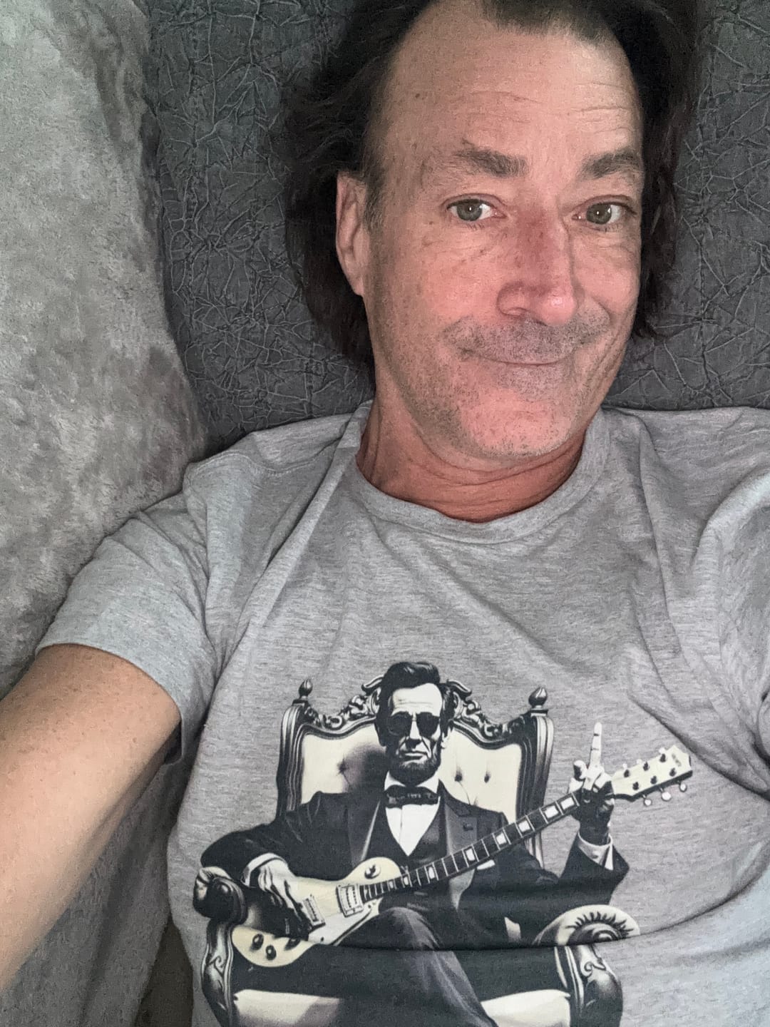 Customer photo review of Lincoln Playing T-Shirt