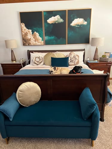 Customer photo review of Teal Clouds Set of 3 Prints