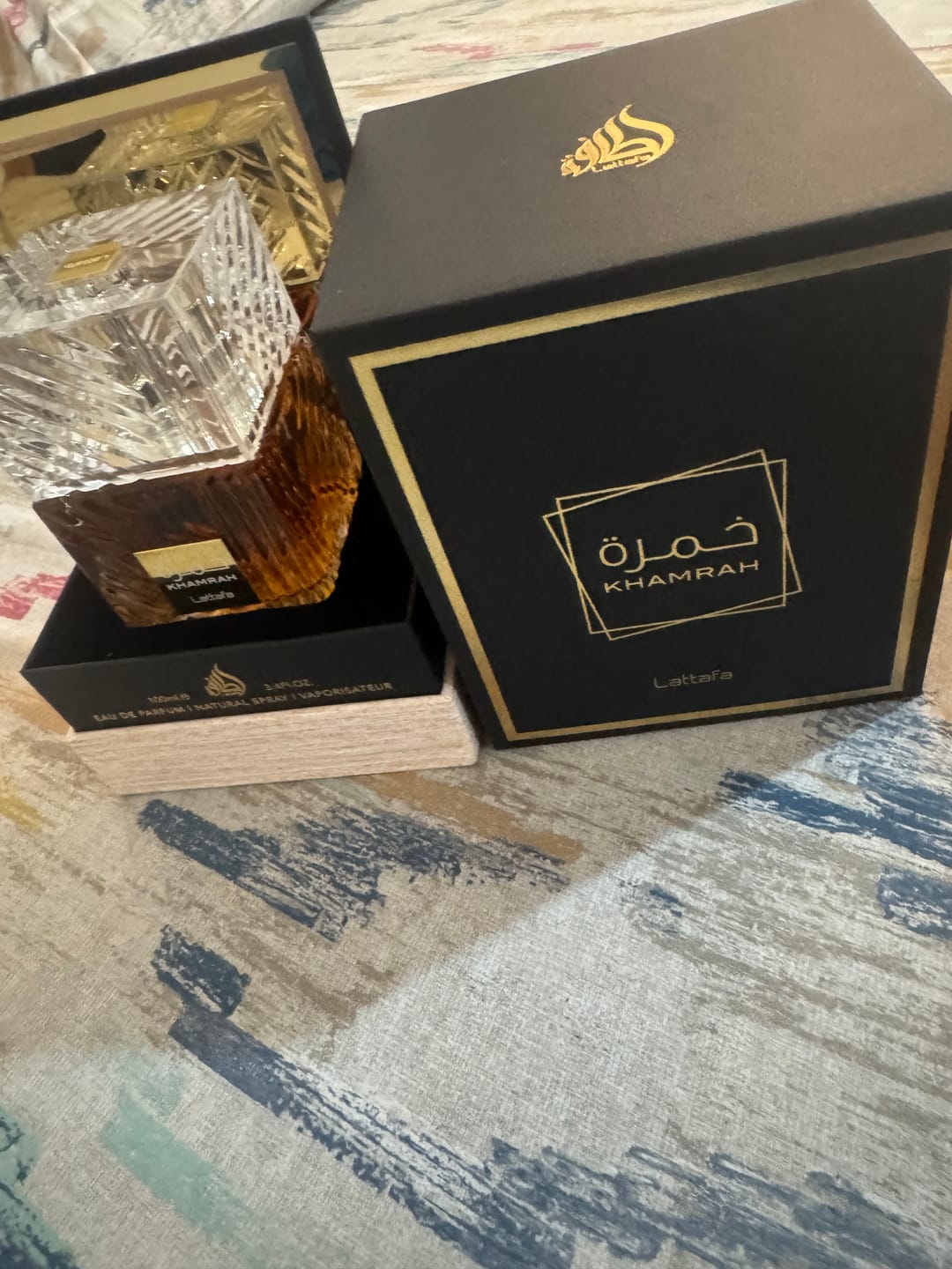 Customer photo review of Lattafa Khamrah Eau De Parfum For Unisex