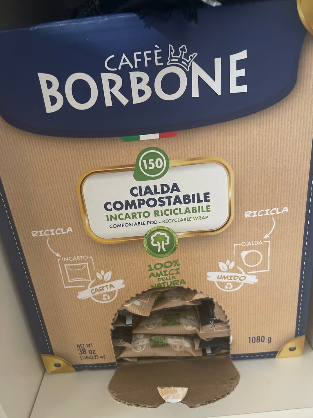 Customer photo review of Caffè Borbone 150 Cialde Ese 44 mm Miscela Nera, Cialda Compostabile, Incarto Riciclabile