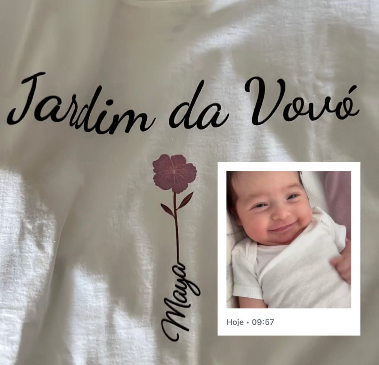 Customer photo review of Camiseta Personalizada Jardim da Vovó - BRANCA - Algodão 100%