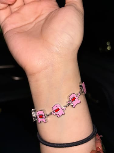 Customer photo review of Pink Domo Bracelet (Domo x Unjust Jewelry)