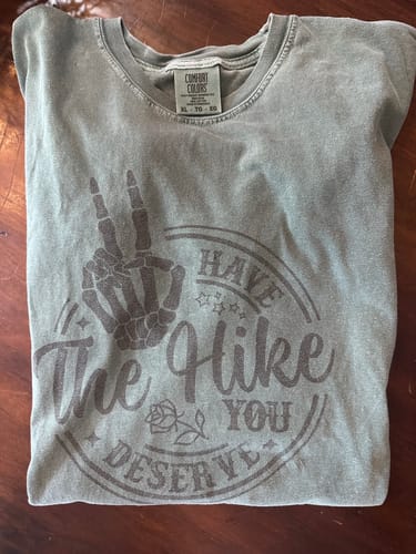 Customer photo review of Have The Hike You Deserve Premium Tee_Black Text