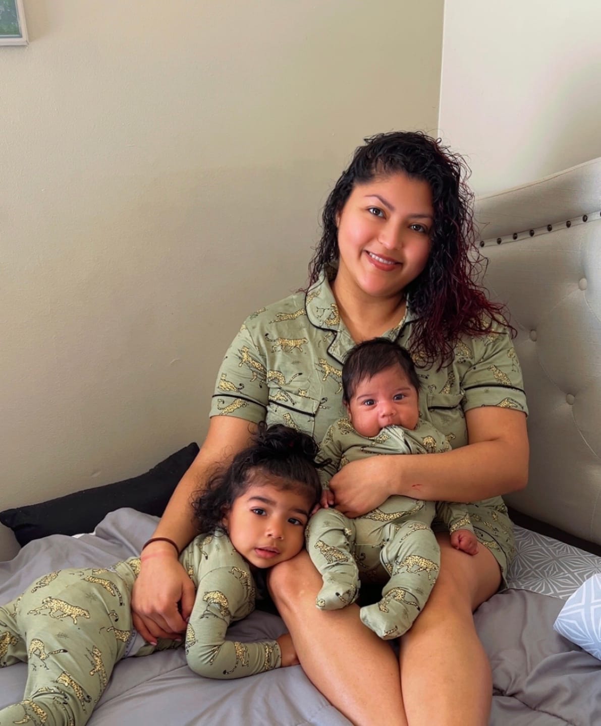 Customer photo review of Sage & Spots Leopard Bamboo Women's Pajama Short Set