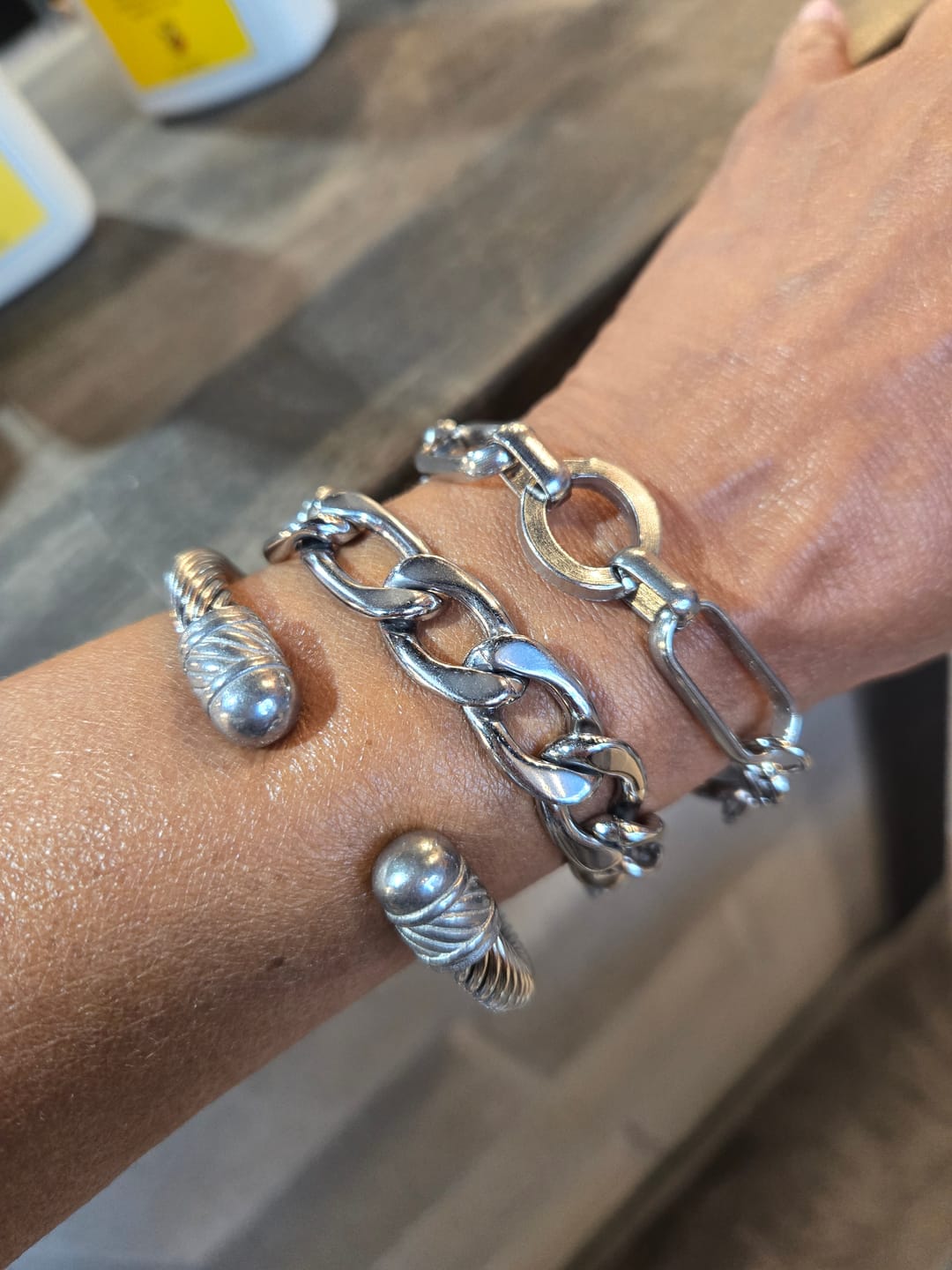 Customer photo review of Brandy Bracelet stack