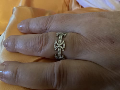 Customer photo review of MOISSANITE BYZANTINE RING.