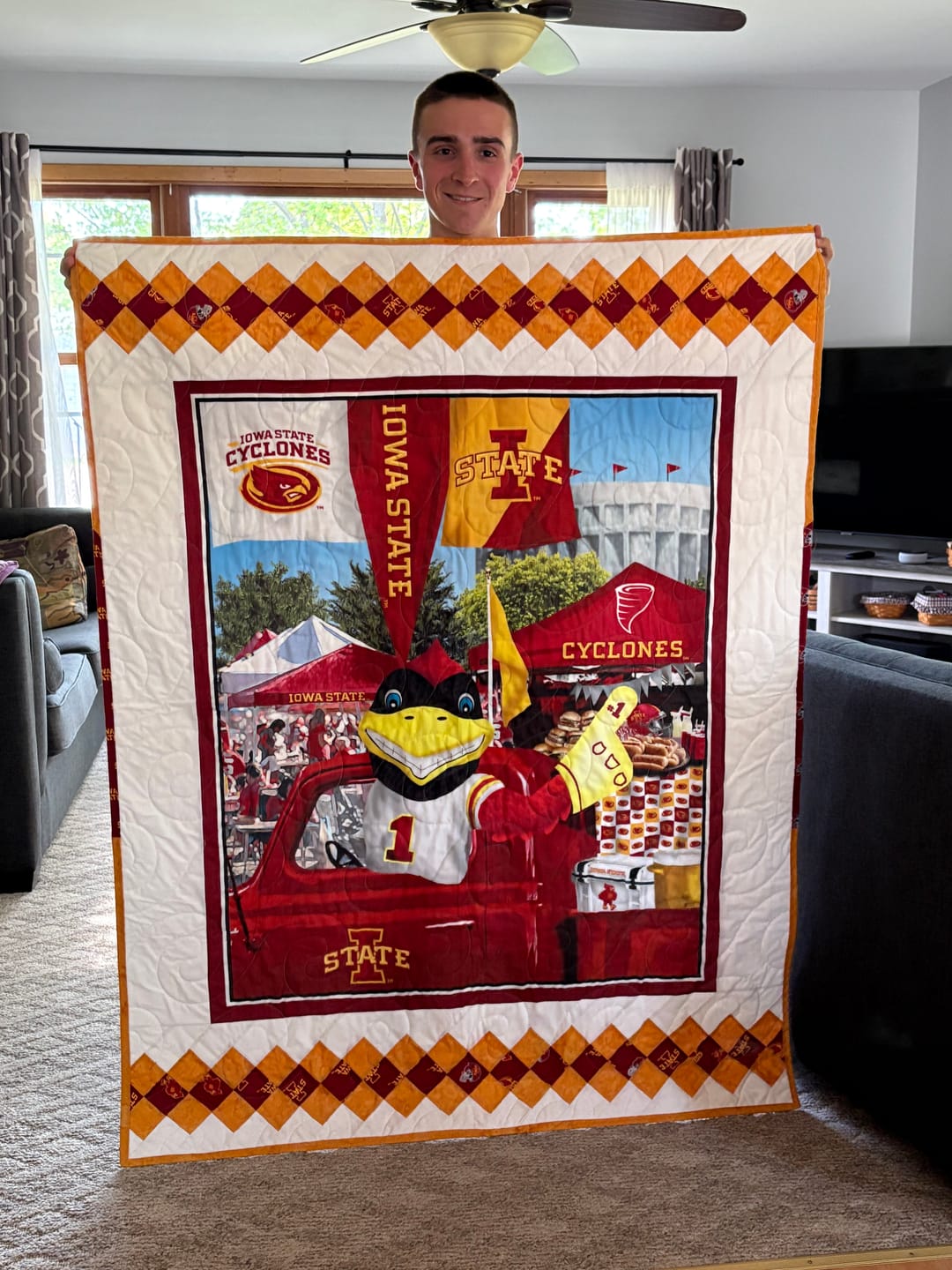 Customer photo review of Watercolor Splash Volleyball Fabric Panel