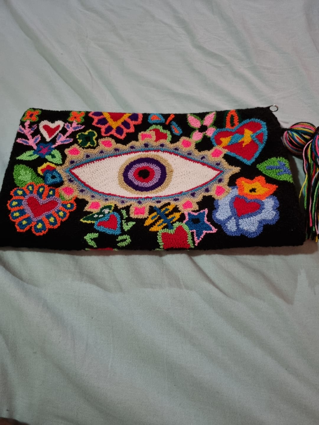 Customer photo review of Floral Eye Clutch Black & White
