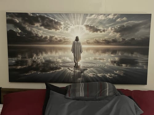Customer photo review of Walking on Water - Faith Wall Art III