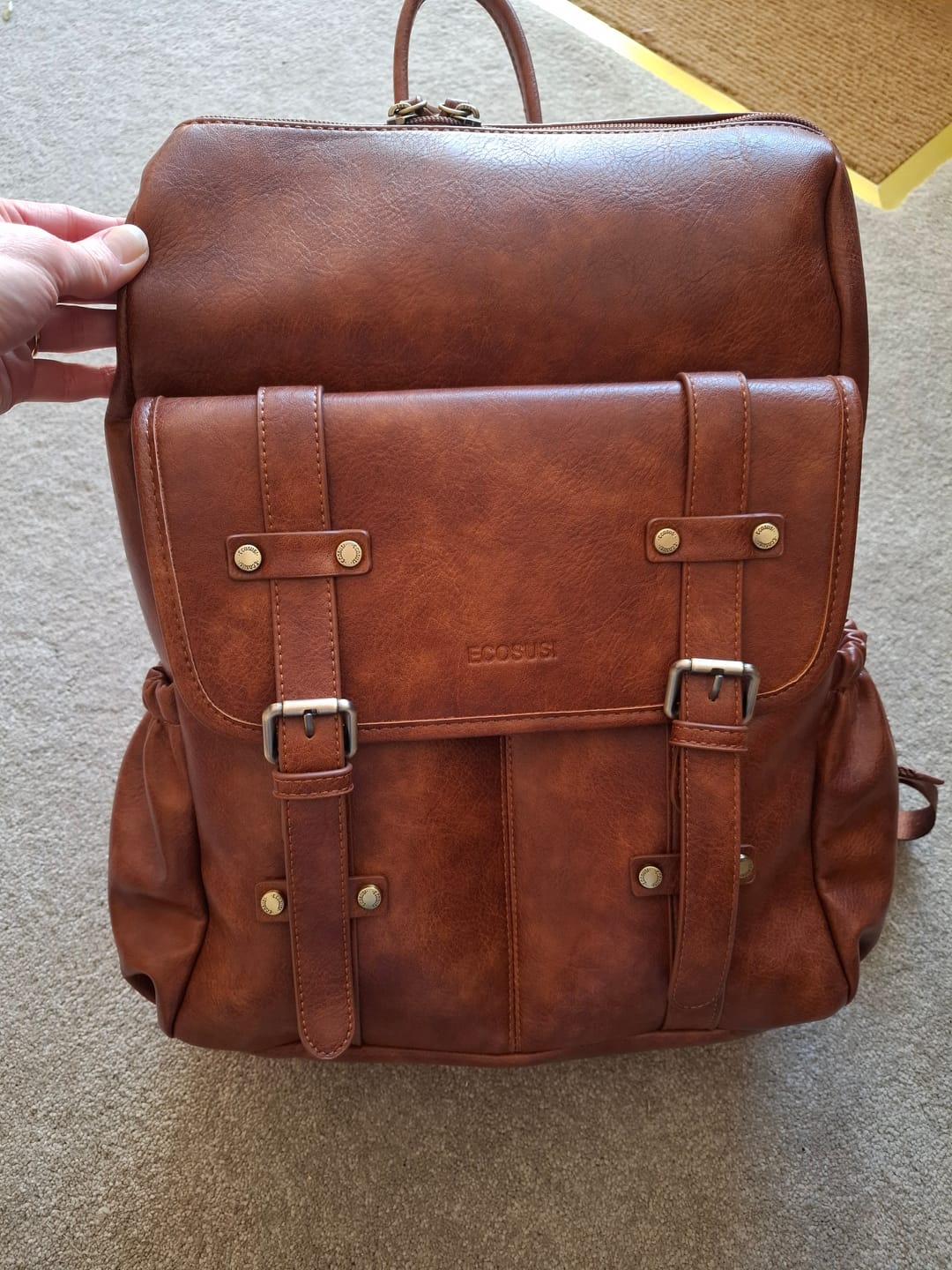 Customer photo review of Scarlett Flip Zipper Vegan 15.6-Inch Backpack