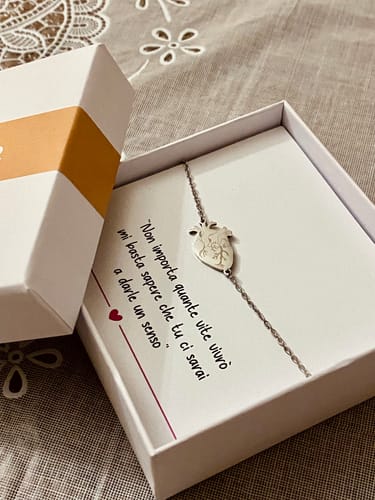 Customer photo review of Cuore D'Anima ✦ Bracciale Ciondolo Cuore Anatomico con Incisione Personalizzata