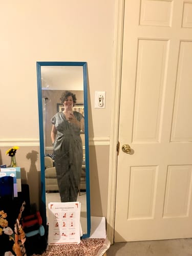 Customer photo review of VENUS WRAP JUMPER | ONYX METALLIC