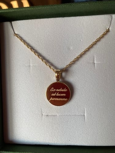 Customer photo review of Engravable Classic Disc Necklace