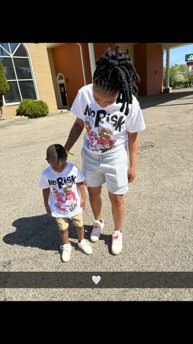 Customer photo review of Peanut Butter Jelly 5s DopeSkill Toddler Kids T-shirt No Risk No Story Graphic