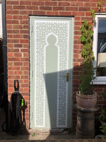 Customer photo review of MOROCCAN WALL PANEL Stencil