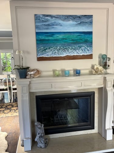 Customer photo review of Reflection - Custom Masonry Fireplace Glass Doors