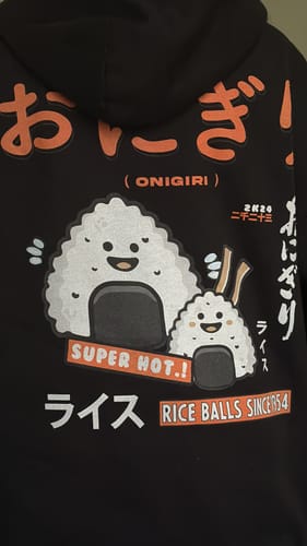 Customer photo review of Rice Ball Back Hoodie