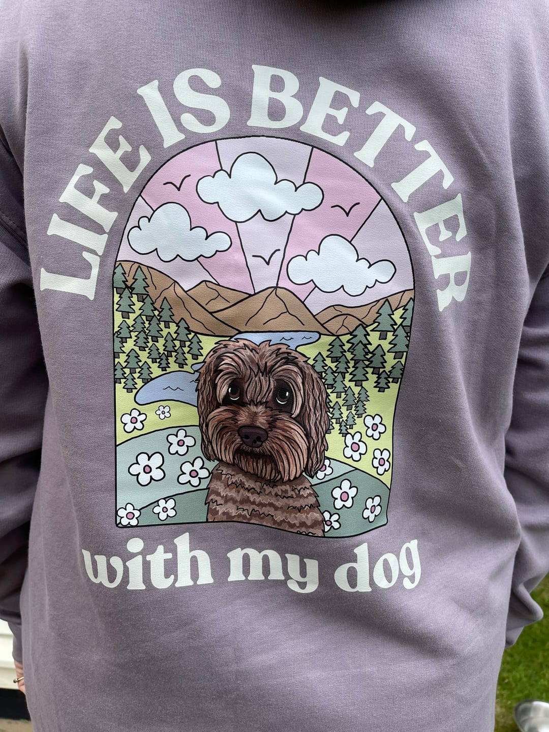 Customer photo review of Personalised Life is Better with your dog Hoody