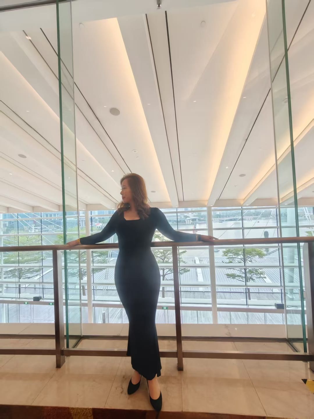 Customer photo review of Long Sleeve Maxi Shapewear Dress