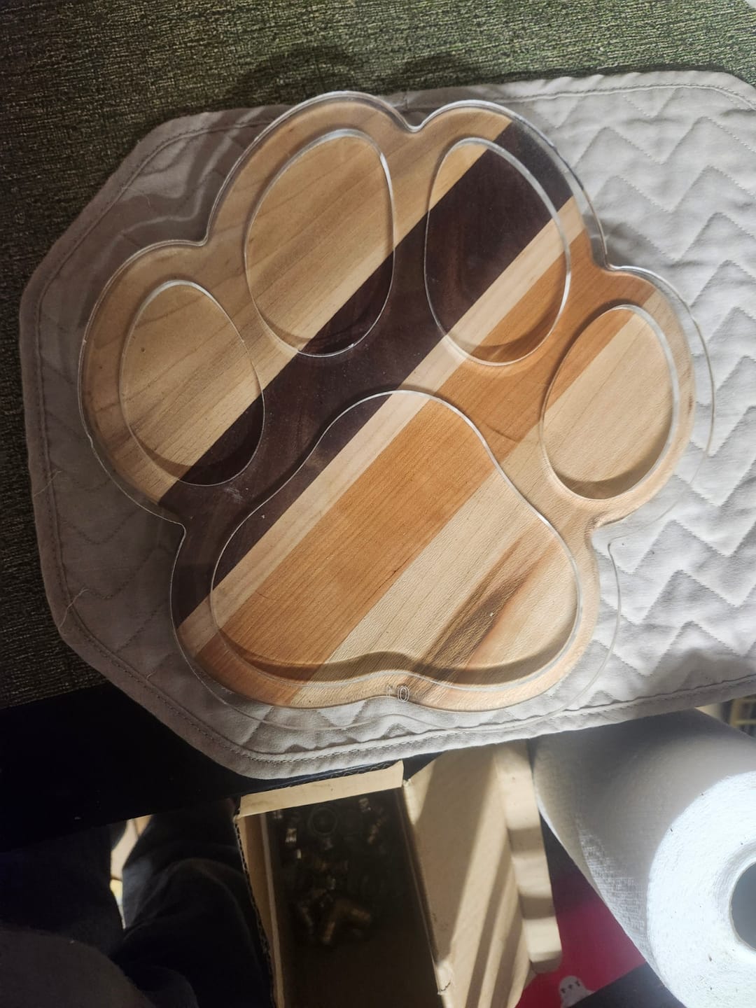 Customer photo review of Dog Paw Print Tray / Inlay Acrylic Router Template