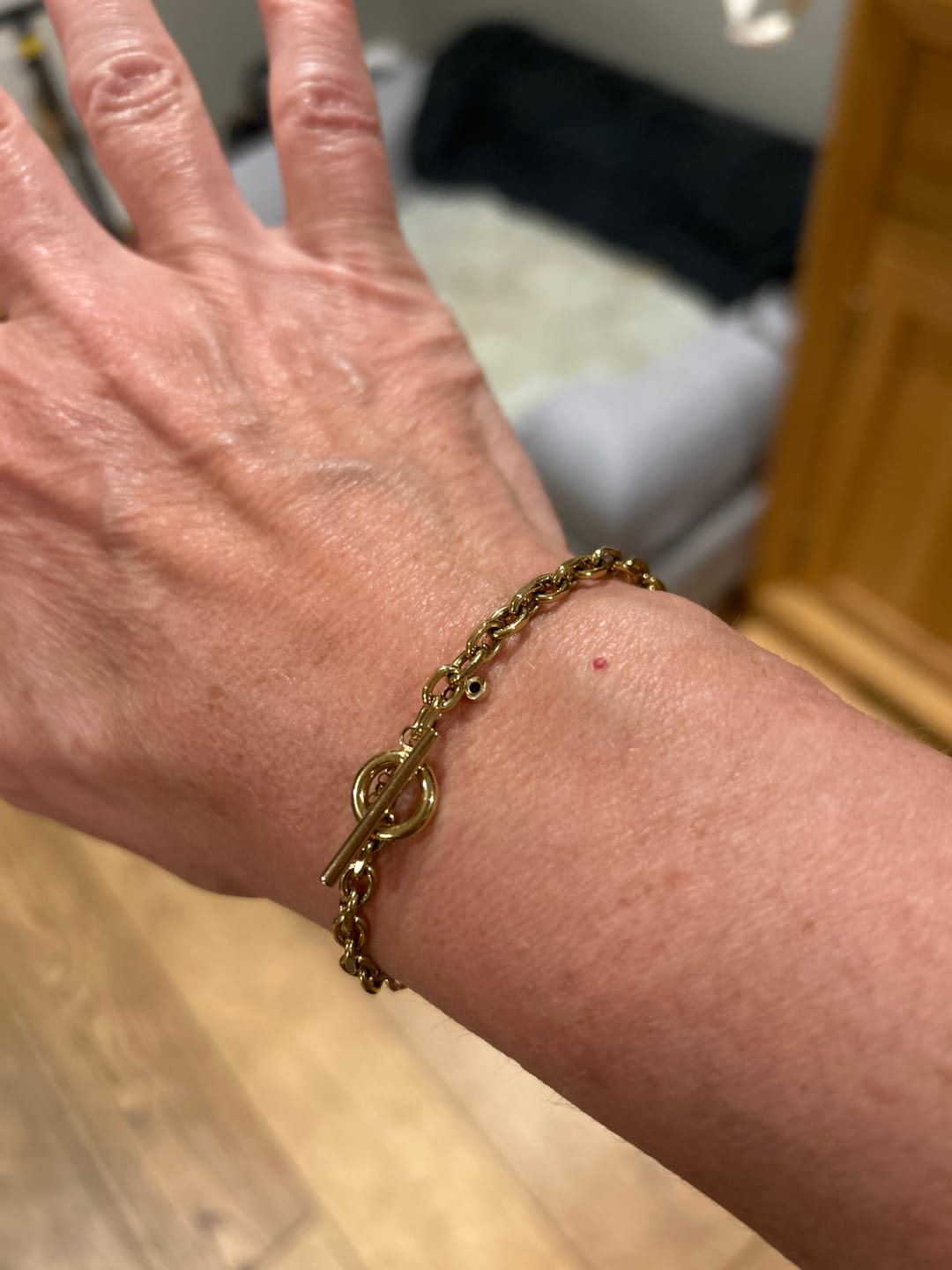 Customer photo review of Cuban T Bar Bracelet