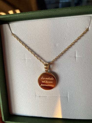 Customer photo review of Engravable Classic Disc Necklace