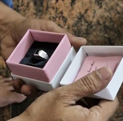 Customer photo review of Silver Versatile Square Ring For Him