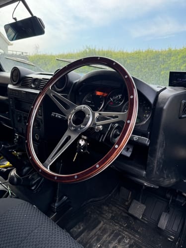Customer photo review of Wood Rim Steering Wheel 70mm PCD.  3 Diameters.  2 Colours