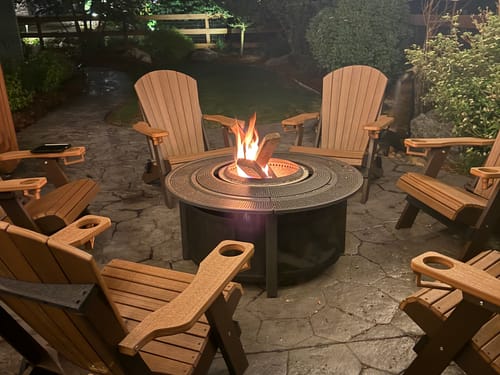 Customer photo review of DURAWEATHER POLY® Set of 6 Folding Adirondack Chairs With Built-in Cup Holders King-Size
