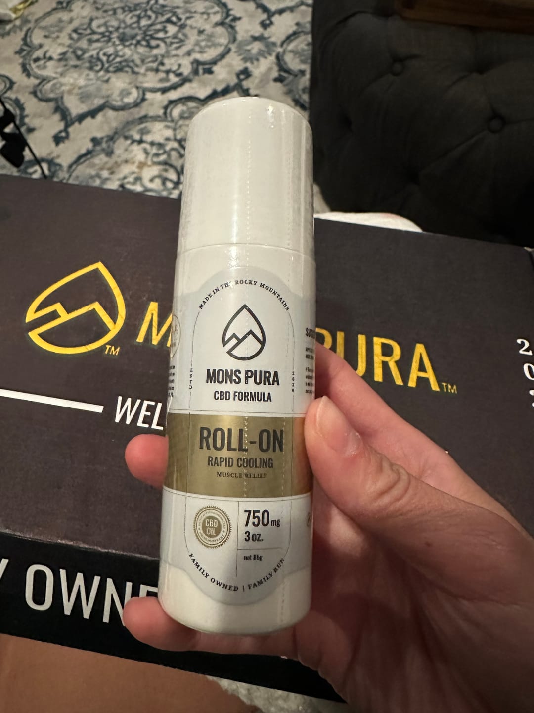 Customer photo review of Rapid Cooling Muscle Relief Roll On 750mg CBD